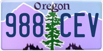 OR license plate 988CEV