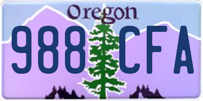 OR license plate 988CFA