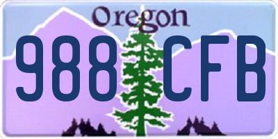 OR license plate 988CFB