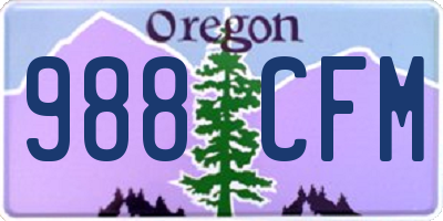 OR license plate 988CFM