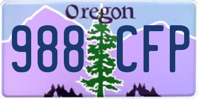 OR license plate 988CFP