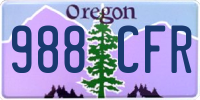 OR license plate 988CFR