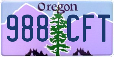OR license plate 988CFT