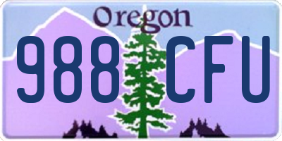OR license plate 988CFU
