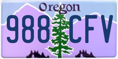 OR license plate 988CFV