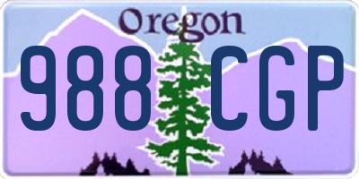 OR license plate 988CGP