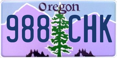 OR license plate 988CHK