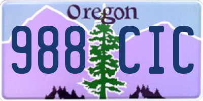 OR license plate 988CIC