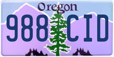OR license plate 988CID