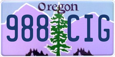 OR license plate 988CIG