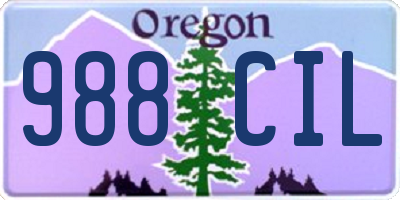 OR license plate 988CIL