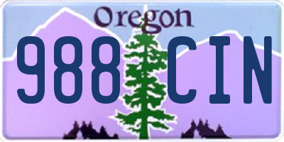 OR license plate 988CIN