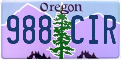 OR license plate 988CIR