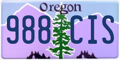 OR license plate 988CIS