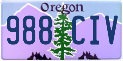 OR license plate 988CIV