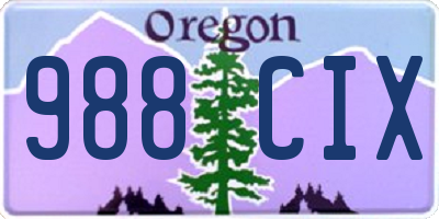 OR license plate 988CIX