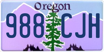 OR license plate 988CJH