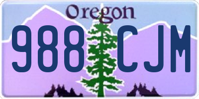 OR license plate 988CJM
