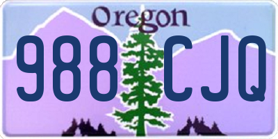 OR license plate 988CJQ