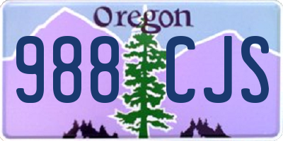 OR license plate 988CJS