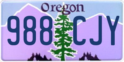 OR license plate 988CJY