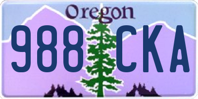 OR license plate 988CKA