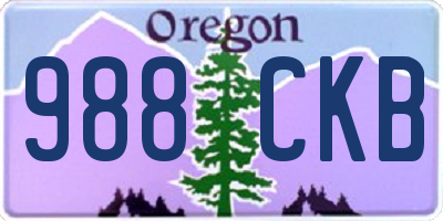 OR license plate 988CKB