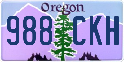 OR license plate 988CKH