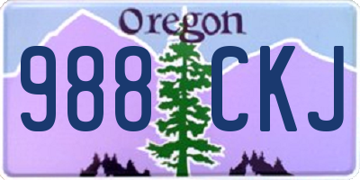 OR license plate 988CKJ