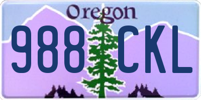 OR license plate 988CKL