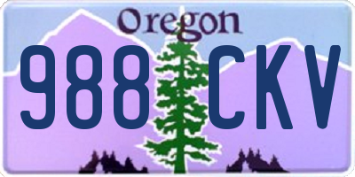 OR license plate 988CKV