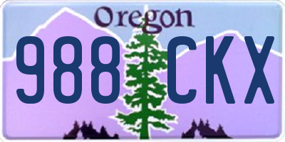 OR license plate 988CKX