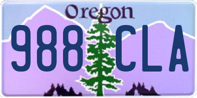 OR license plate 988CLA