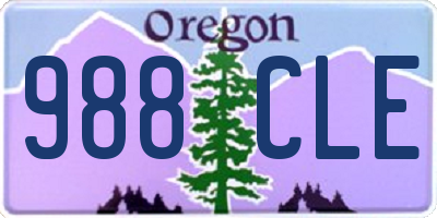 OR license plate 988CLE