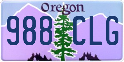 OR license plate 988CLG