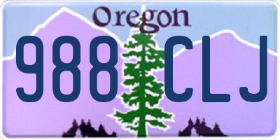 OR license plate 988CLJ