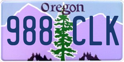 OR license plate 988CLK