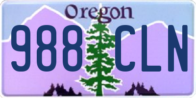 OR license plate 988CLN
