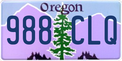 OR license plate 988CLQ