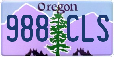 OR license plate 988CLS