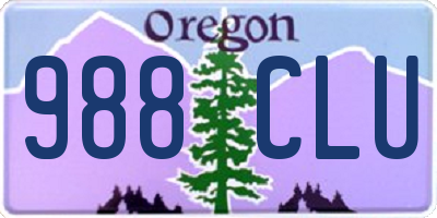OR license plate 988CLU