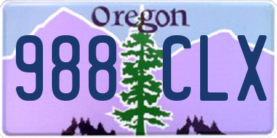OR license plate 988CLX