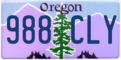 OR license plate 988CLY