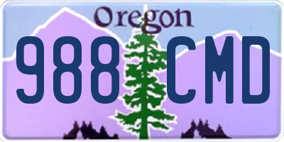 OR license plate 988CMD