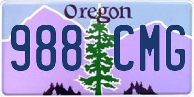OR license plate 988CMG