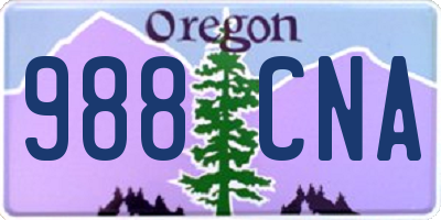 OR license plate 988CNA