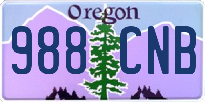 OR license plate 988CNB