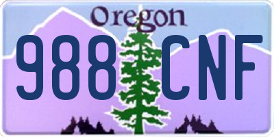 OR license plate 988CNF