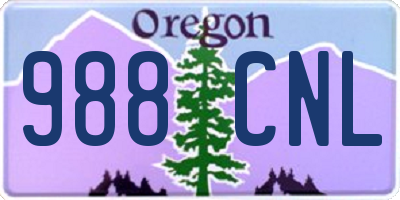 OR license plate 988CNL