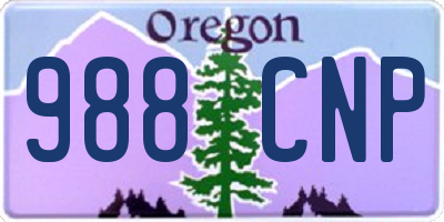 OR license plate 988CNP